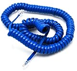 Telephone Cord Handset Curly - Phone Color Classic Blue 25ft - Works on virtually all Trimline Phones and Princess Telephones - Landline Telephone Accessory iSoHo Phones