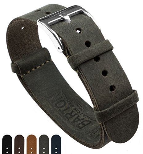 Barton leather nato style watch straps - choose color, …