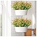 Artificial Flowers Plants Cemetery Outdoor Fake Shrubs Red Greenery Faux Eucalyptus Plastic Bushes Filler Home Indoor Outside Garden Decor 4 PCS