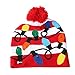 FarJing Ugly LED Christmas Hat,Unisex Novelty Colorful Light-up Stylish Knitted Sweater Xmas Party Beanie Cap
