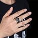 Herinos Stainless Steel Black Crown Ring Halloween with Hollowed-Out Design