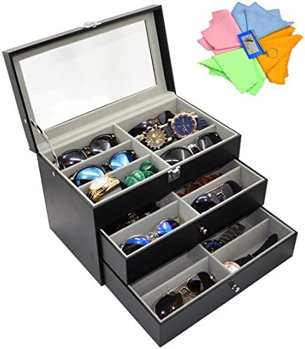ADTL 3 layer 18 Slots Eyeglass Sunglass Storage Box Display Glasses