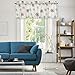 Crabtree Collection Kitchen Curtain Valance Curtains Short Curtains Kitchen Window Curtains Farmhouse Curtains Bathroom Window Curtain Cafe Curtains Window Curtains (16x60) (Gray/Aqua Dandelion