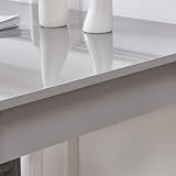 NICEME Compact Dining Table Set with 2 Chairs - Gray High Gloss 75x75 cm view 5