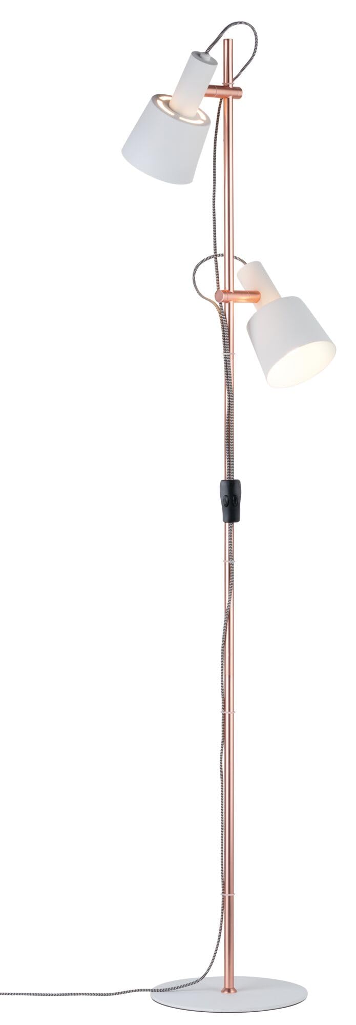 Paulmann 79660 Neordic Haldar Floor luminaire max. 2x20W Floor lamp for E14 Lamps Floor luminaire White/Copper matt floodlight 230V Metal Without lamp
