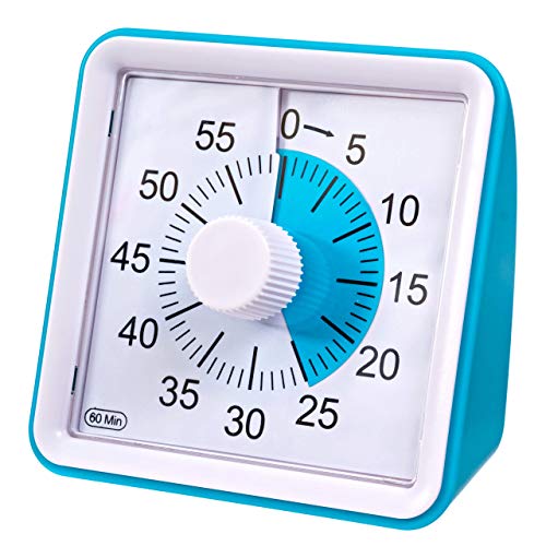 image for 60-Minute Visual Analog Timer - Countdown Clock for Classroom, Kids wi