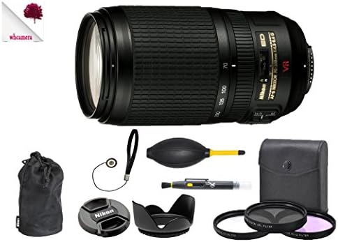 Nikon 70-300mm f/4.5-5.6G ED IF AF-S VR Nikkor Zoom Lens 2161 (USA) Full Accessory Bundle Package Deal