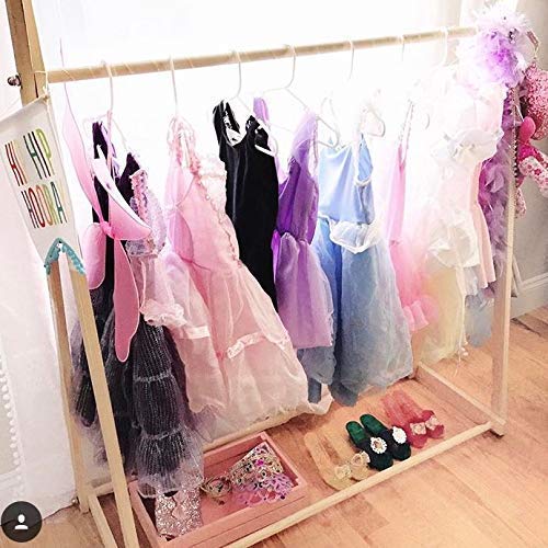 Clothing Rack, Dress Up Storage, Childrens Decor, Kids Clothing, Garment Rack, FOLDS UP, 48x38 inch Tall Wooden Rack With Storage Shelf