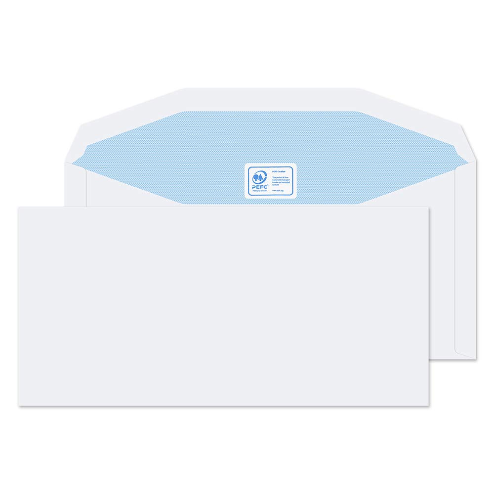 Blake Purely Everyday DL+ 114 x 235 mm 90 gsm Gummed Mailer Envelopes (3903) White - Pack of 1000
