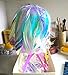 Moyishi 17.7''x39.3'' Glossy Laser Rainbow Peel and Stick Adhesive Wraps Art Decorations DIY