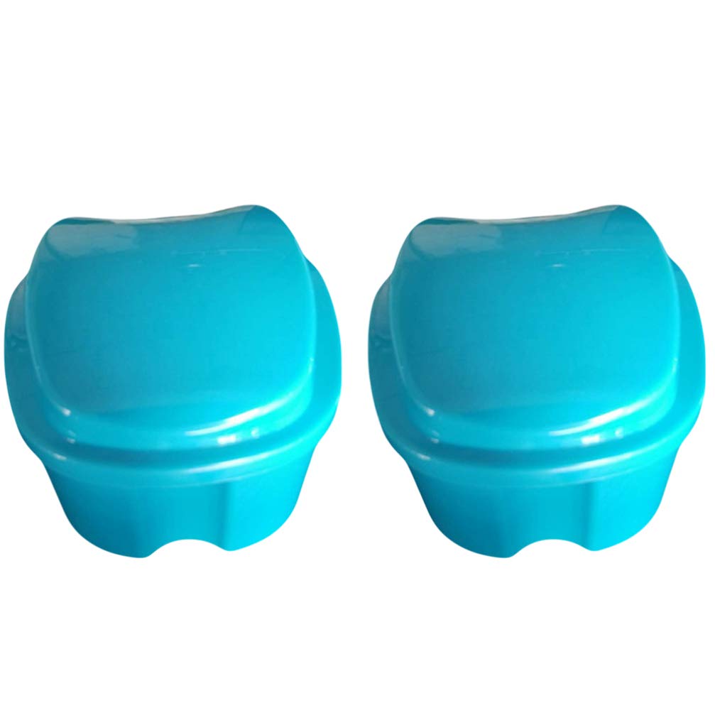 EXCEART 2Pcs Denture Case Portable Denture Bath Box Case False Teeth Storage Box