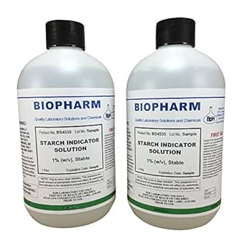 Starch Indicator Solution 1 For Iodometric Analysis 2 Pack 500ml Each Amazon Com Industrial Scientific
