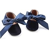 Baby Girls Mary Jane Flats Anti-Slip Rubber Sole Bow Toddler Princess Dress Shoes