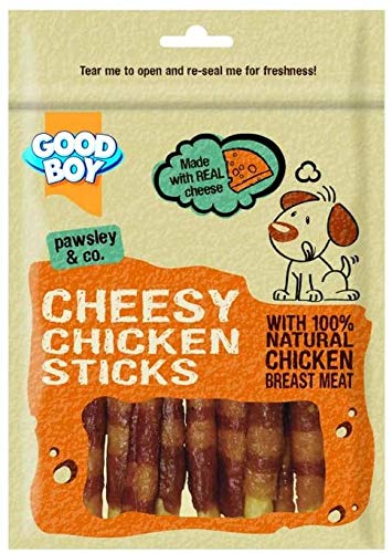 GoodBoy 3 X 80G PAWSLEY CHEESY CHICKEN STICKS NATURAL DOG TREAT CHEWS