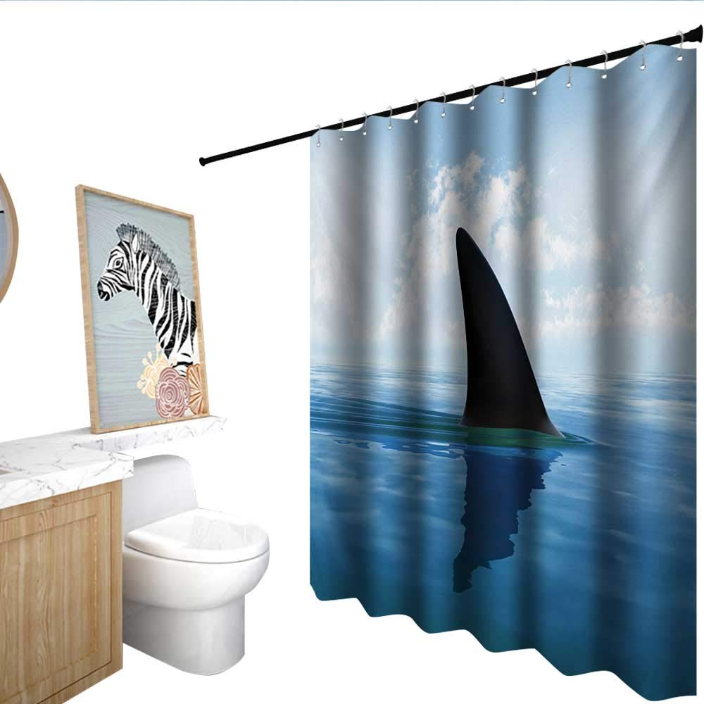 Amazon Com Homecoco Shark Polyester Shower Curtain Shark Fish Fin