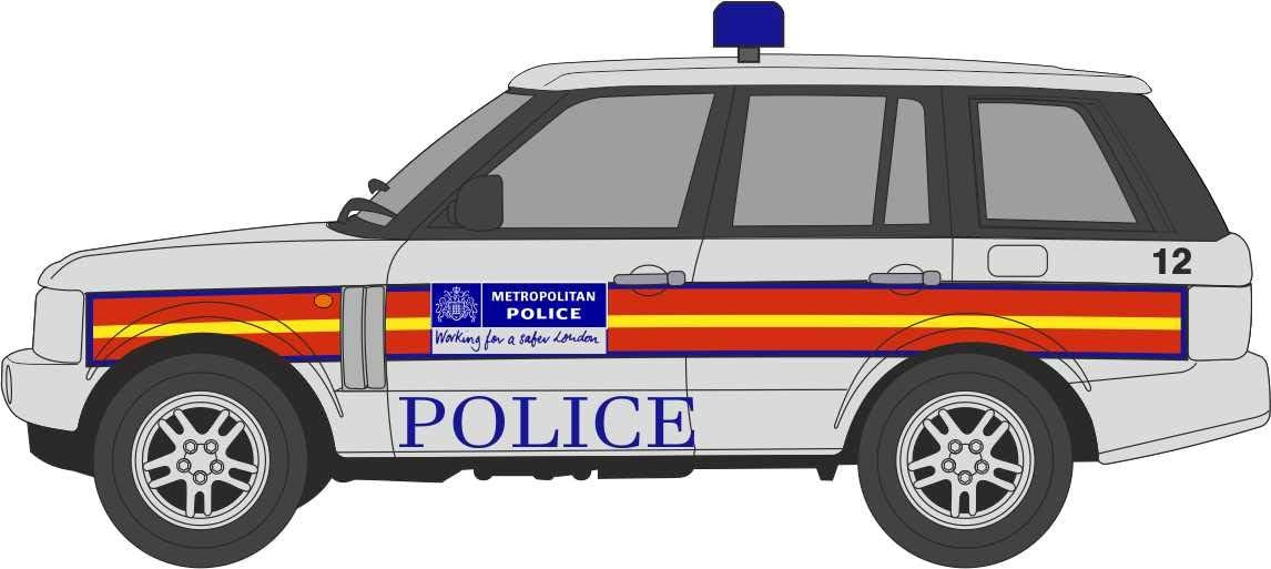 Oxford Diecast 1:76 Metropolitan Police Range Rover 3rd Generation Collectable model 76RR3004, Silver