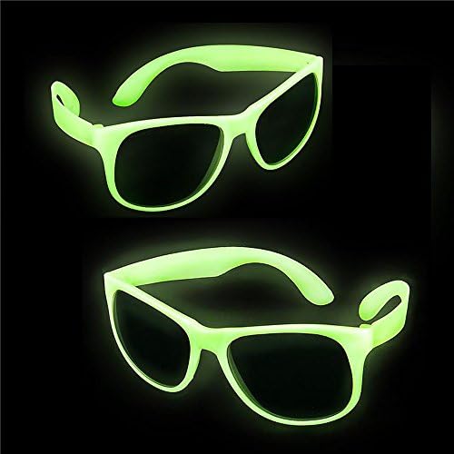 Glow In The Dark Sunglasses - Dark Lens - Glow Party Supplies Great For Party (2 Pack) By Dragon Too