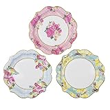 Talking Tables Truly Scrumptious Tea Party Vintage Floral Paper Plates Pack of 12, Dia 22cm, 8.5"