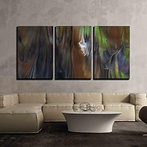 3 Piece Canvas Wall Art - Close Up Oil Paint - Modern Home Art Stretched and Framed Ready to Hang - 16"x24"x3 Panels
