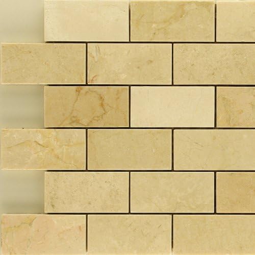 2"x4" Crema Marfil Polished Stone Mosaic Backsplash Marble Tile