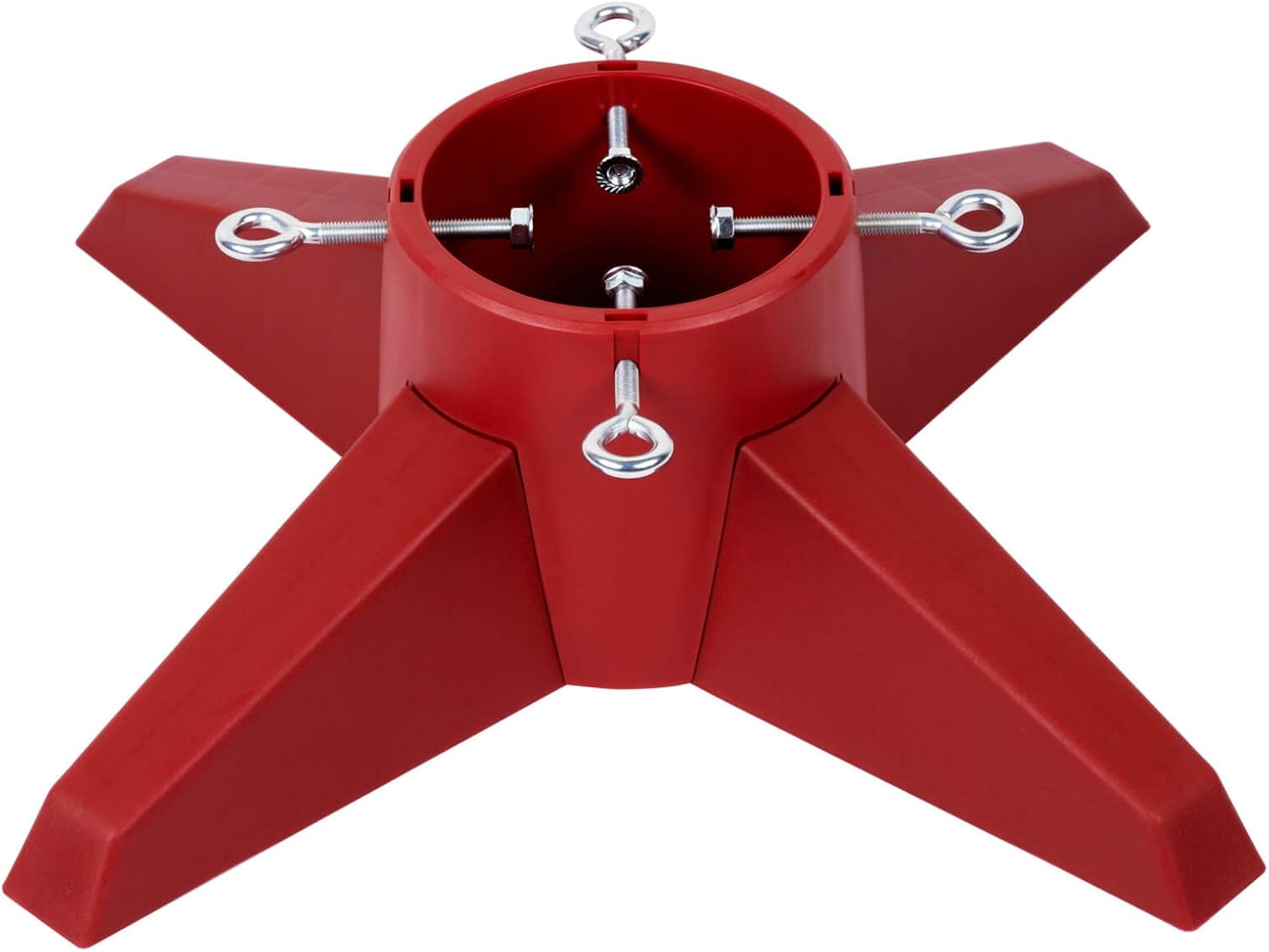 Tree Stands - HarcoHome Christmas Tree Stand for Live Tree, Plastic Christmas Tree Holder with Spike for 8ft Real Tree, Christmas Tree Base Stand for Xmas Tree Decoration (Red)