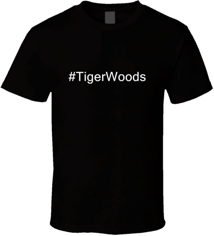 PartyHardTees Hashtag Tiger Woods Fan Celebrity T Shirt 2XL Black | Amazon.com