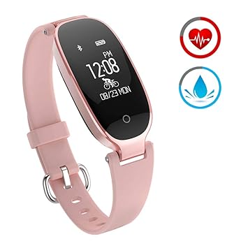ZKCREATION Fitness Tracker for Women Activity Watch and Heart Rate Monitor IP67 Waterproof Smart Bracelet with Sleep Monitor Pedometer Calorie ...