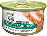 CANIDAE Grain Free PURE Recipes Adult Cat Wet Food Turkey & Rabbit Recipe, 3 oz (12-Pack)