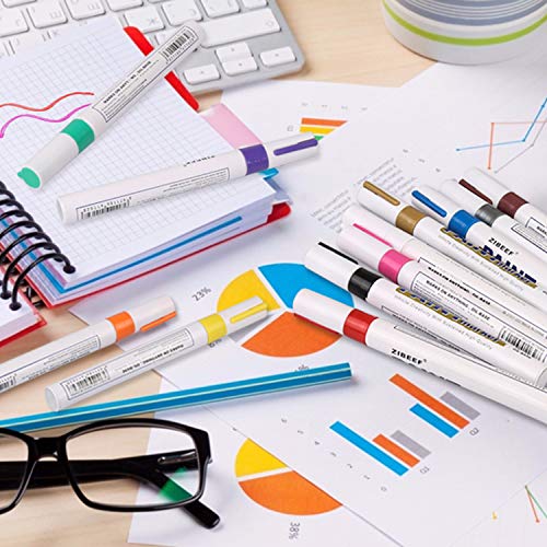 AVAVA Markers Paint Pens, Set of 12 Permanent Painting Markers DIY Craft for Rock, Wood, Metal, Plastic, Glass, Canvas, Ceramic,Medium Tip Quick Dry, High Volume Ink