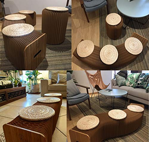 AlienTech Home Furniture Softeating Modern Design Accordin Folding Paper Stool Sofa Chair Kraft Paper Relaxing Foot Stool-Fashion Paper Design, Ideal for School, Kitchen,Living & Dining Room - Thumbnail 4