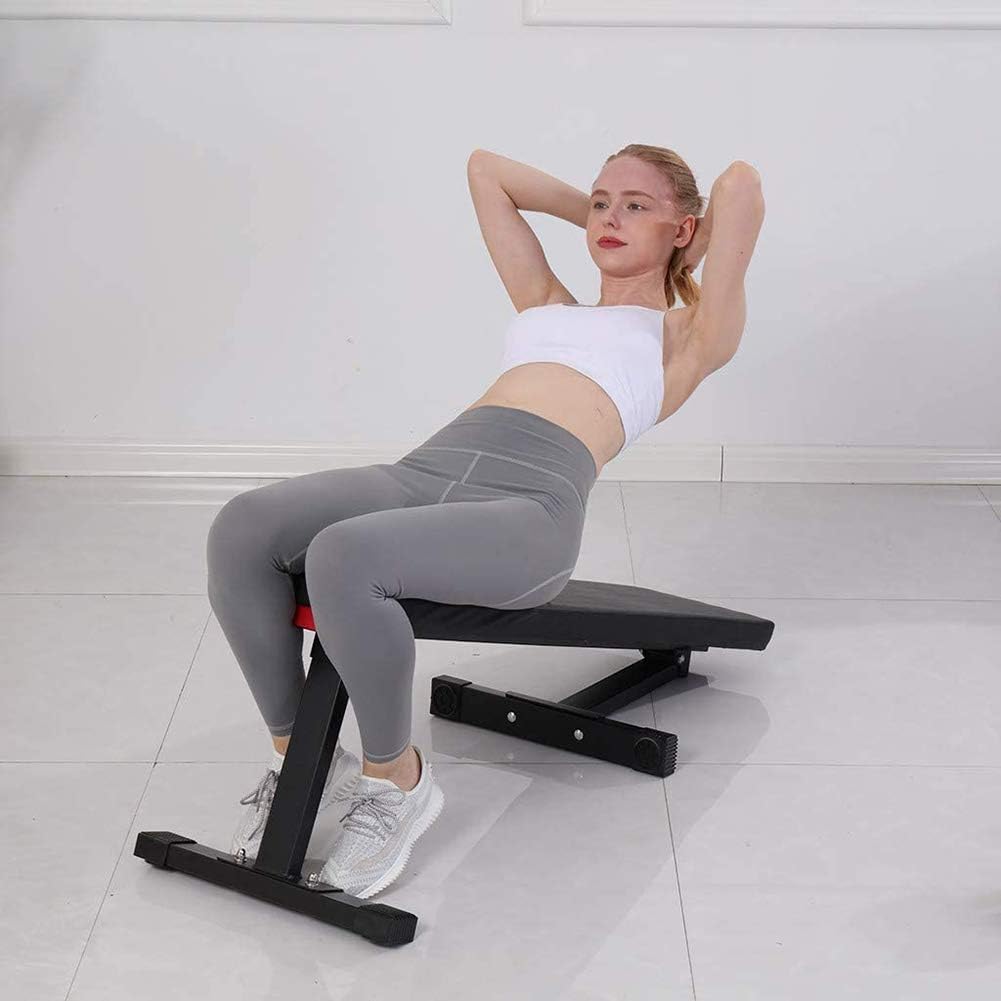 ZQQ Flat Weight Bench, Adjustable Weight Bench Ab Sit Up Bench Foldable Abdominal Training Workout Bench Multi-Purpose Foldable Utility Gym Bench for Full Body Workout: Sports & Outdoors