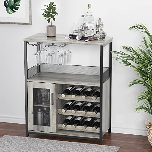 Amyove Wine Bar Cabinet with Detachable Rack, Glass Holder, Small