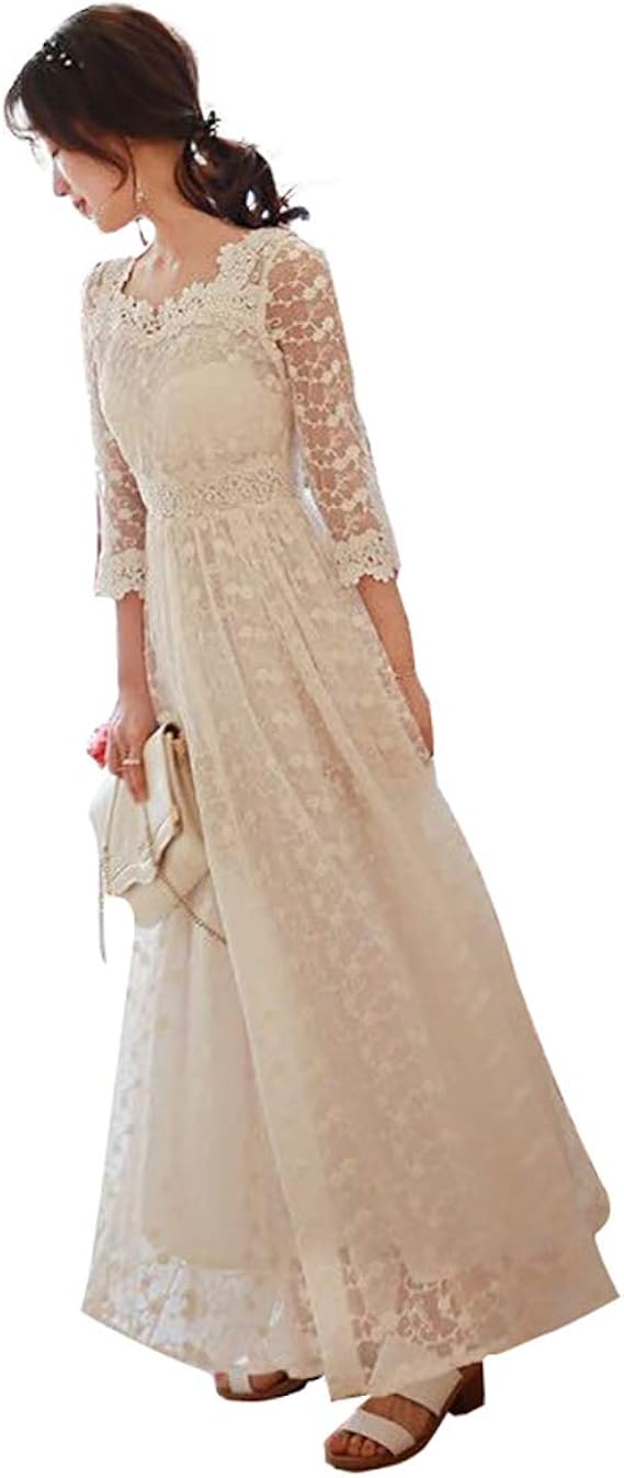 Amazon Wpart レース 袖あり お呼ばれ ロングドレス 忘年会 女子会 二次会 ドレス デート イブニングドレス 通販