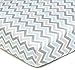 American Baby Company 100% Natural Cotton Percale Fitted Crib Sheet for Standard Crib and Toddler Mattresses, Blue Zigzag, Soft Breathable, for Boys and Girls