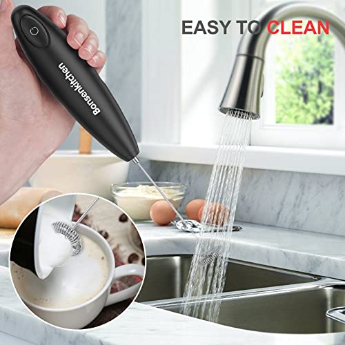 Bonsenkitchen Milk Frother Handheld, Automatic Milk Foam Maker Hand