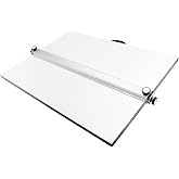 Julymoda A2 Drawing Board Portable Drafting Board 24 x 18 Inches Drafting Table with Parallel Bar, Angle Adjustable Measuring System Angle Parallel Drawing Board
