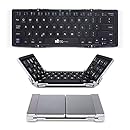 EC Technology Foldable Bluetooth Keyboard, Ultra Slim Portable Wireless Keyboard with Pocket-size, Ergonomic Design, Built-in Rechargeable Li-polymer Battery for IOS/Android/Windows, Aluminum Alloy