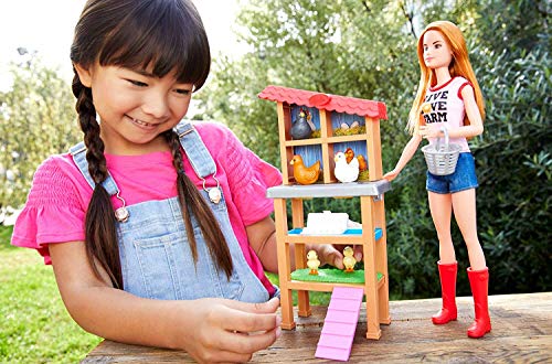 1 Barbie+Chicken+Farmer+Doll+Playset