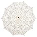 Remedios(19 colors) Wedding Embroidery Cotton Lace Sun Parasol Umbrella Ivory