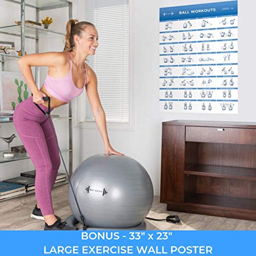 Let's Get Aktiv Exercise Ball with Resistance Bands 1 Yoga Ball (65cm