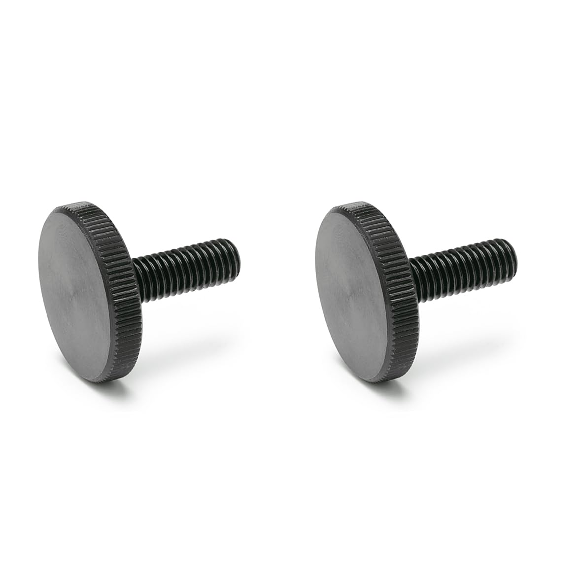 Ganter Normelemente Flat knurled screws, knurled screws (low shape), DIN 653-M10-40, pack of 2, burnished steel, thread: M10 x 40