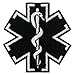 EmbTao Glow in Dark ACU EMS EMT Medic Paramedic Star of Life Morale Tactical Embroidered Applique Iron On/Sew On Patch - Black & White