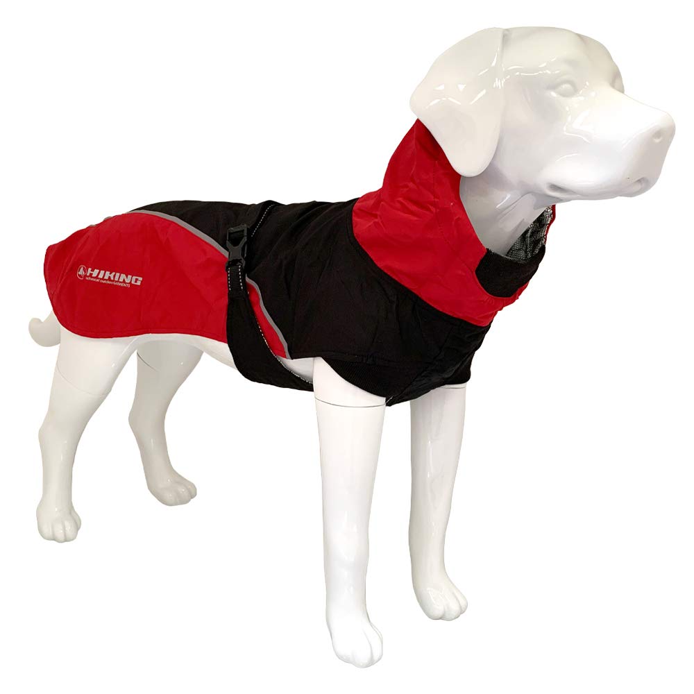 Cross Hiking Dog Coat, Waterproof for Dogs, Thermoregulating Lining, Nanga Red, Size 65 cm - 383 g