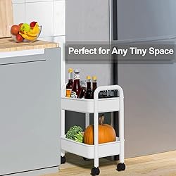 2-Tier Utility Rolling Cart Storage Organizer Sofa