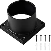 Windben Pier Mount Adapter,Post Light Base for 3" Post Light Fixtures,Parts Kits Included, Matte Black