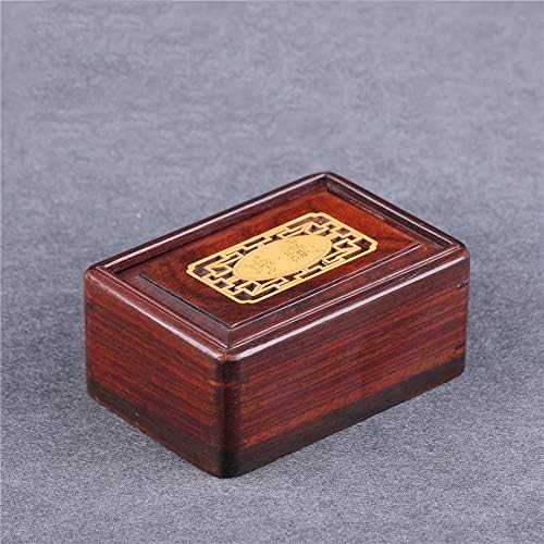 Retro Red Box - Coin Jade Storage Small Wooden Box, Mahogany Jewelry Box Red Rosewood Boxwood Collection Box 9.5 * 6.5 * 4.2Cm