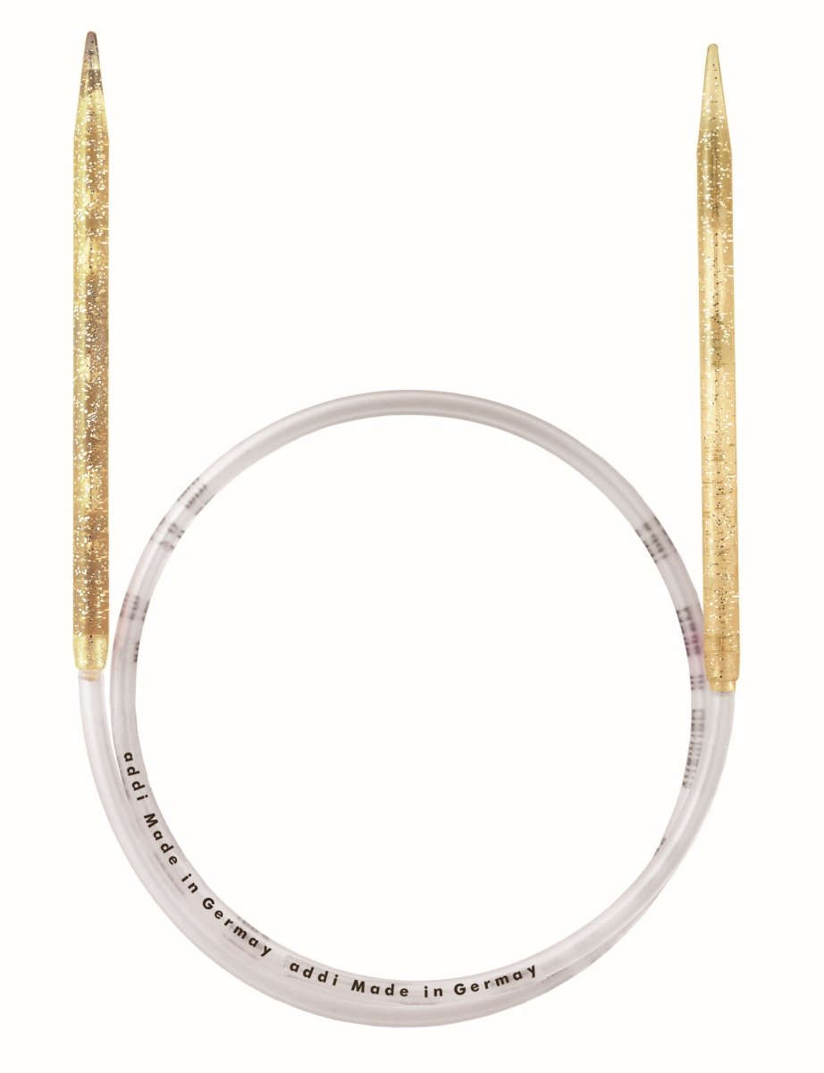Addi Circular Gold Glitter Plastic Needle, 80cm x 9mm