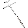 Cffuvros Soil Sample Probe, Stainless Steel Core Sampler with T Handle Ejector Soil Sampling Tool for Garden, Farm, Lawn Testing Soil Test Probe for Plant Care