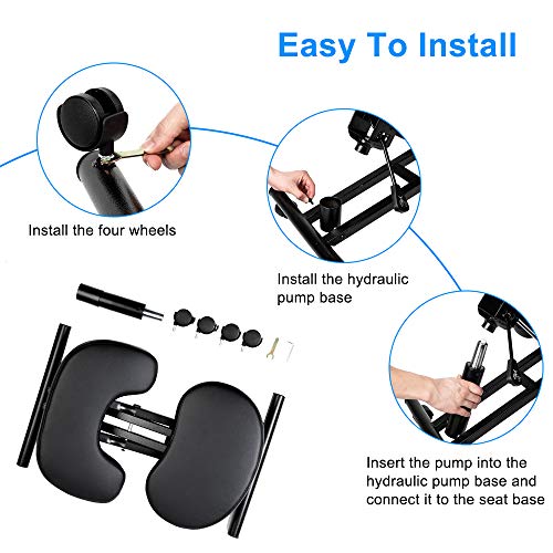 OMECAL Kneeling Chair Adjustable Stool for Home and Office, Improve Posture, Neck & Back Pain Relief with Thick Comfortable Cushion, Angled Seat, Lockable Casters & Pneumatic Rod Adjustable Height