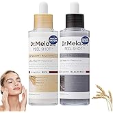 (Most Gifts)2025 New 2 Jar Dr Melaxin Peel Shot Glow White and Black Rice Peeling Ampoule, Soft Exfoliating Face and Body Scr